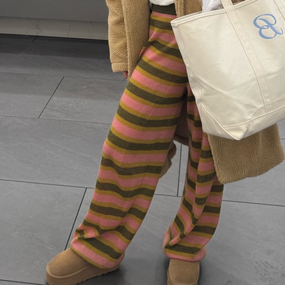 Daily Drills Pink and Green Striped Pants - Picture 2 of 6